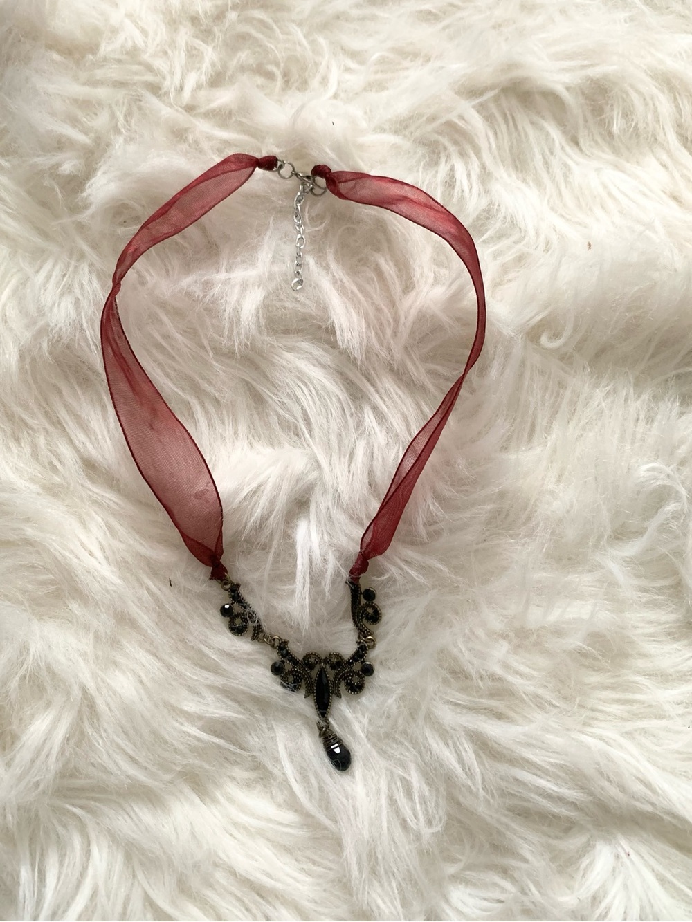 Vintage Gothic Victorian Ribbon Choker Necklace
